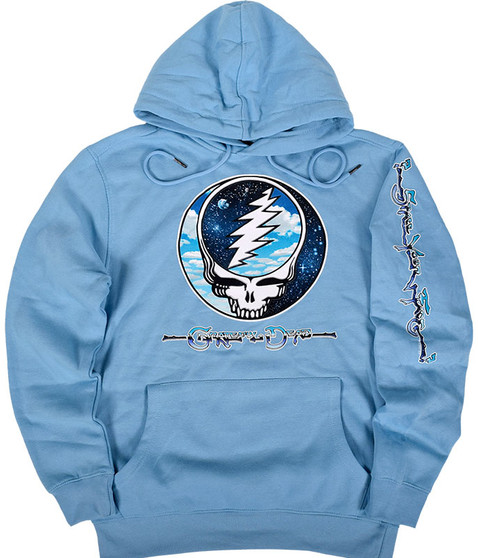 liquid blue Steal Your Sky Space Light Blue Sleeve Printed Hoodie