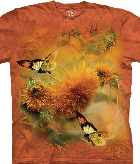 liquid blue Sunflowers And Butterflies Classic Cotton T-Shirt