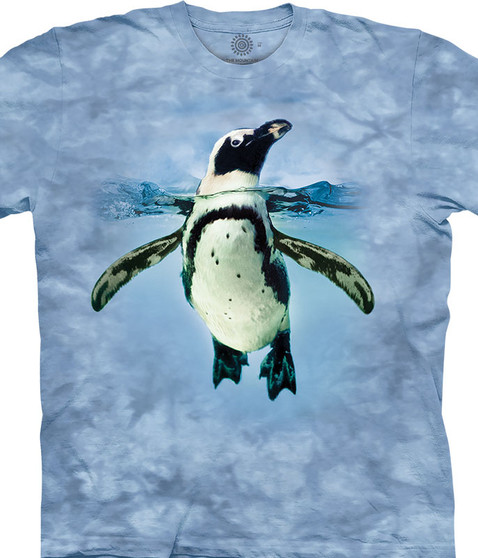 liquid blue Swimming Penguin Classic Cotton T-Shirt