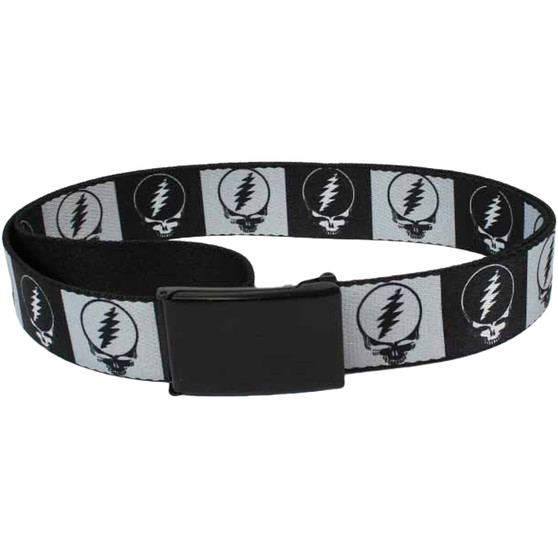 Liquid Blue SYF Black And Gray Adjustable Web Belt Black