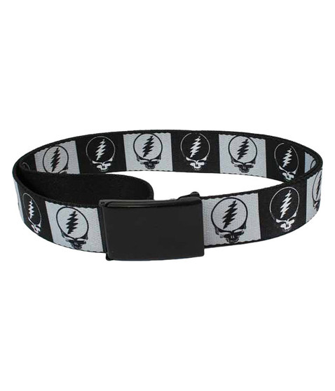 liquid blue SYF Black And Gray Adjustable Web Belt Black