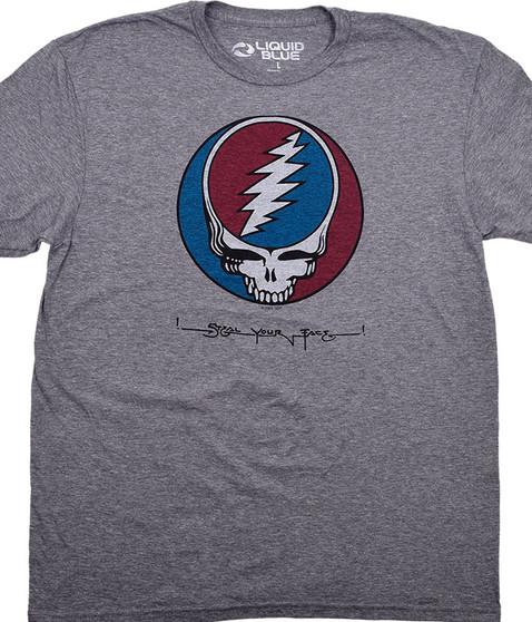 liquid blue SYF Vintage Dark Heather Grey Poly-Cotton T-Shirt