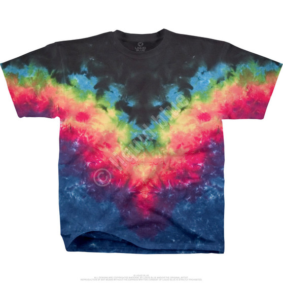 Liquid Blue Symmetrical Rainbow Youth Unprinted Tie-Dye T-Shirt