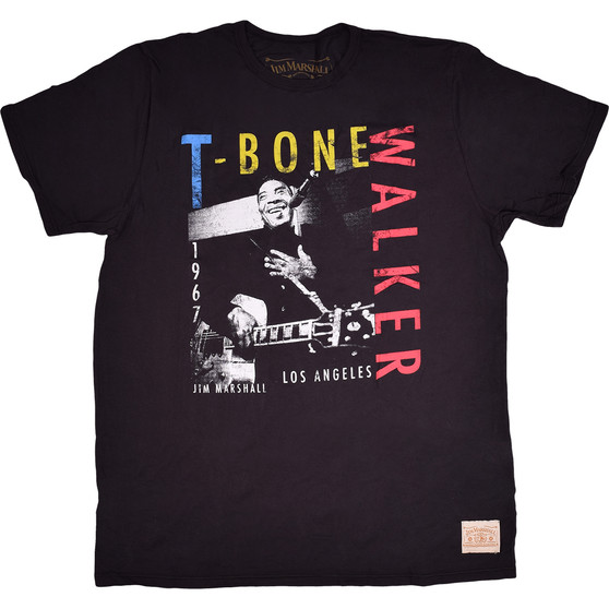 Liquid Blue T-Bone Walker Los Angeles '67 Black Athletic T-Shirt