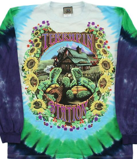 liquid blue Terrapin Station Tie-Dye Long Sleeve T-Shirt