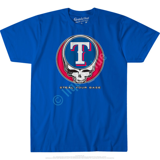 Liquid Blue Texas Rangers Steal Your Base Blue Athletic T-Shirt