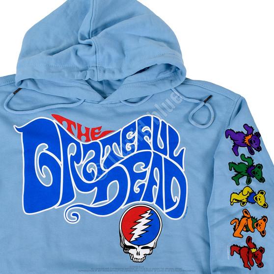 Liquid Blue The Grateful Dead Light Blue Sleeve Printed Hoodie