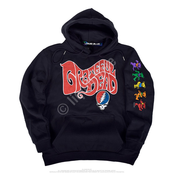 Liquid Blue The Grateful Dead Navy Sleeve Printed Hoodie