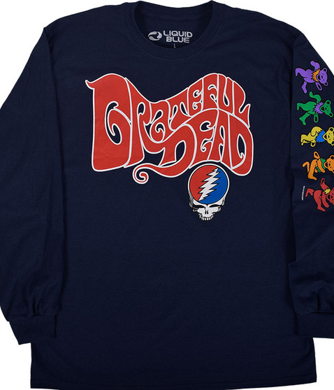 liquid blue The Grateful Dead Navy Sleeve Printed Long Sleeve T-Shirt