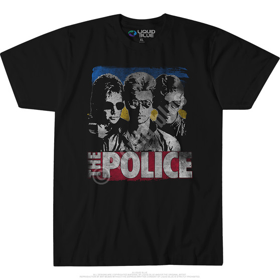 Liquid Blue The Police Greatest Hits Black Athletic T-Shirt