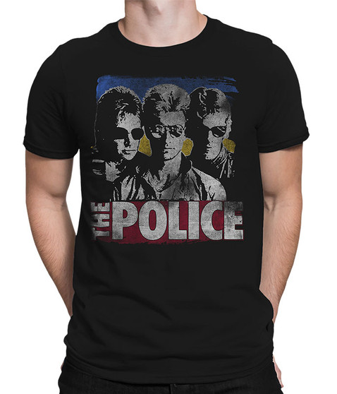 liquid blue The Police Greatest Hits Black Athletic T-Shirt