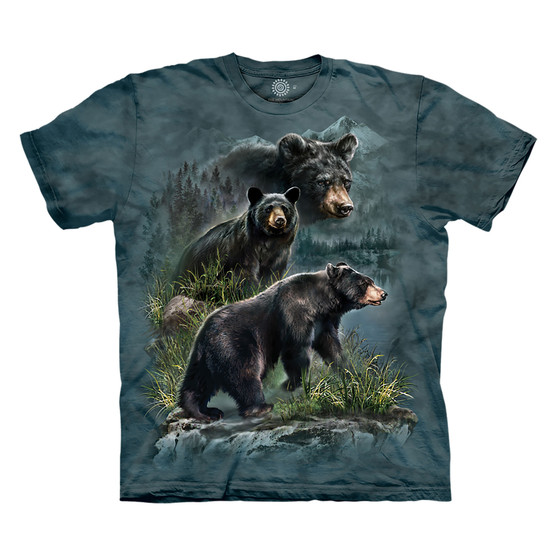 Liquid Blue Three Black Bears Classic Cotton T-Shirt