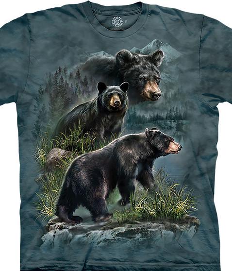 liquid blue Three Black Bears Classic Cotton T-Shirt