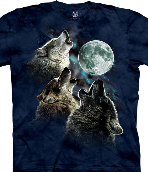 liquid blue Three Wolf Moon® Classic Cotton T-Shirt - Blue