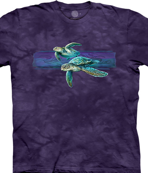 liquid blue Turtle Harmony Band Classic Cotton T-Shirt