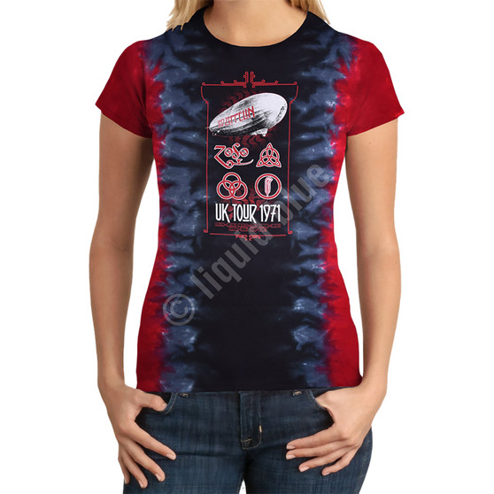 Liquid Blue Uk Tour 1971 Tie-Dye Juniors Long Length T-Shirt