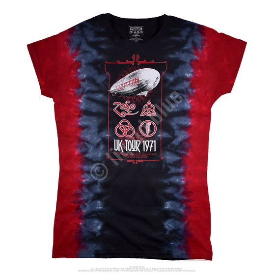 Liquid Blue Uk Tour 1971 Tie-Dye Juniors Long Length T-Shirt