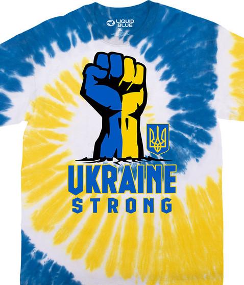 liquid blue Ukraine Strong Tie-Dye Clearance T-Shirt