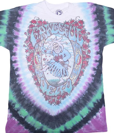 liquid blue Vintage Seasons Of The Dead Poly-Cotton Tie-Dye T-Shirt