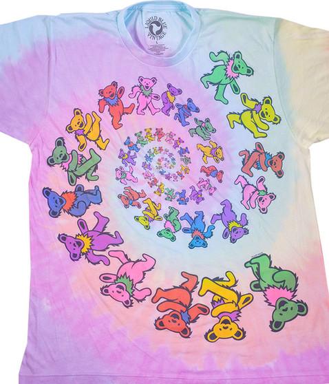liquid blue Vintage Spiral Bears Poly-Cotton Tie-Dye T-Shirt