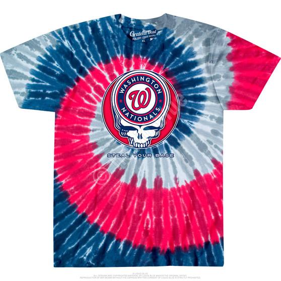 Liquid Blue Washington Nationals Steal Your Base Tie-Dye T-Shirt