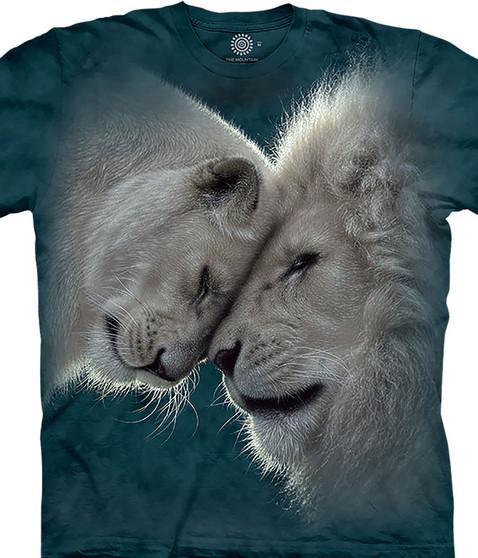 liquid blue White Lions Love Classic Cotton T-Shirt