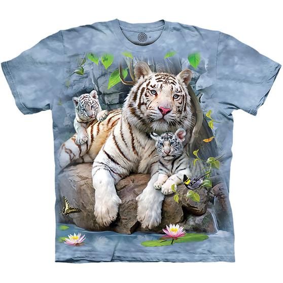 Liquid Blue White Tigers Of Bengal Classic Cotton T-Shirt