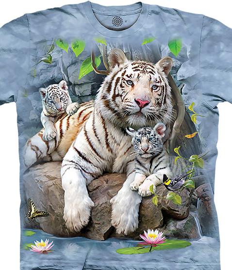 liquid blue White Tigers Of Bengal Classic Cotton T-Shirt