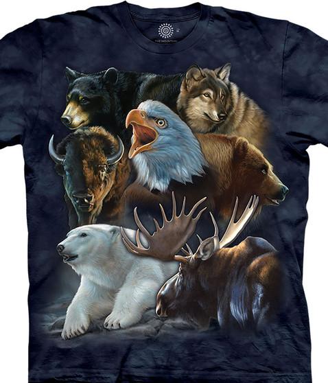 liquid blue Wild Alaskan Collage Classic Cotton T-Shirt