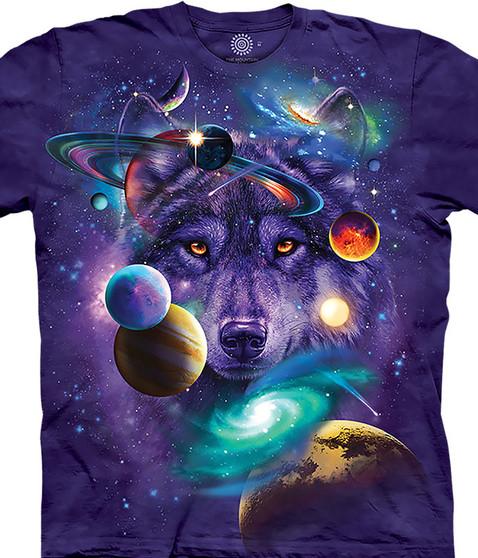 liquid blue Wolf Of The Cosmos Classic Cotton T-Shirt