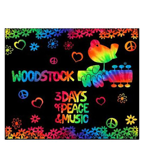 liquid blue Woodstock 3 Days Tie-Dye Fleece Blanket