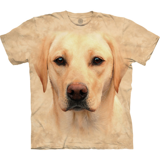 Liquid Blue Yellow Lab Portrait Classic Cotton T-Shirt