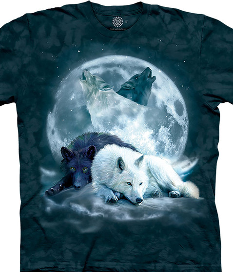 liquid blue Yin Yang Wolf Mates Classic Cotton T-Shirt