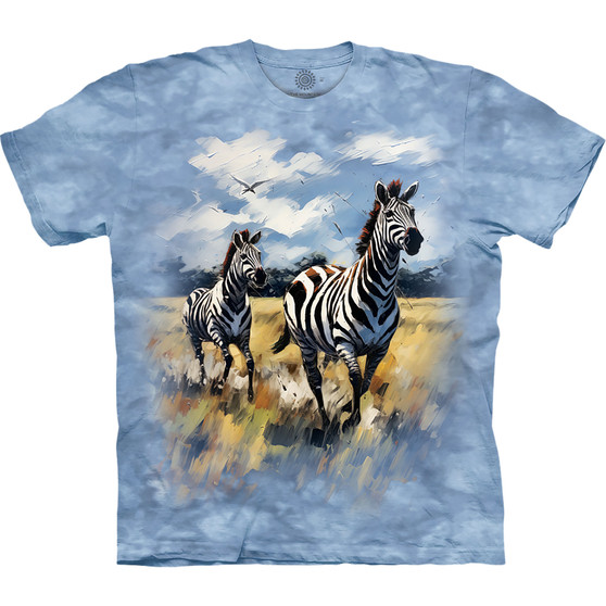 Liquid Blue Zebras Of The Wild Classic Cotton T-Shirt
