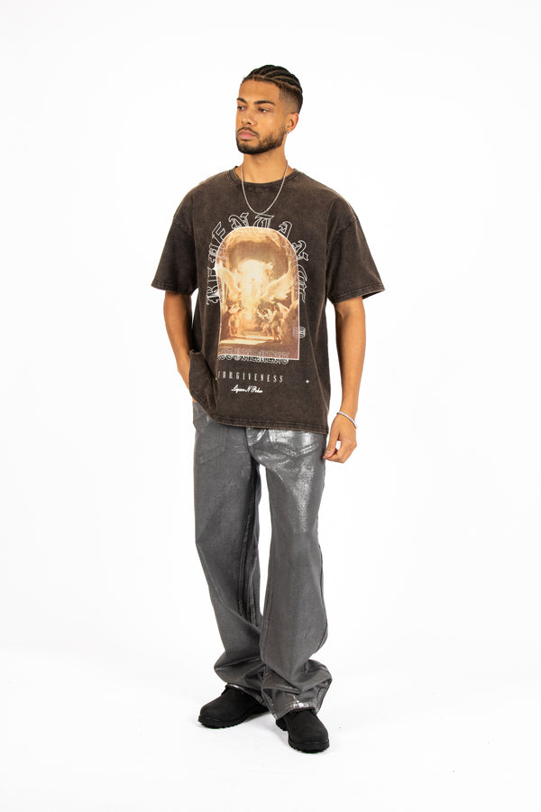 Liquor & Poker Acid Brown "Renaissance" Printed T-Shirt