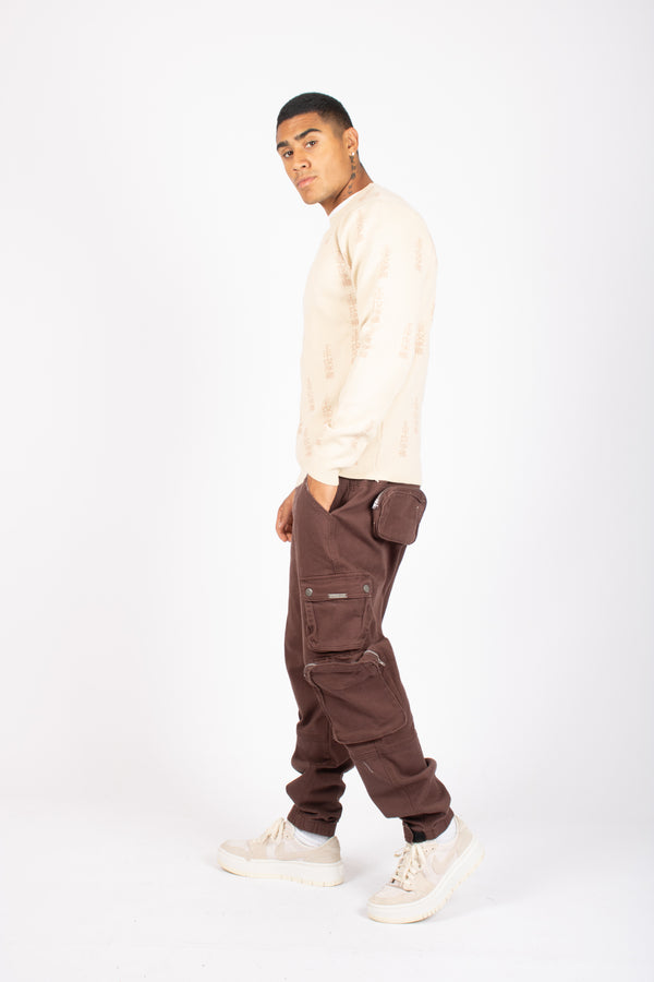 Liquor & Poker All-Over Japanese Printed Ecru Knitted Jumper