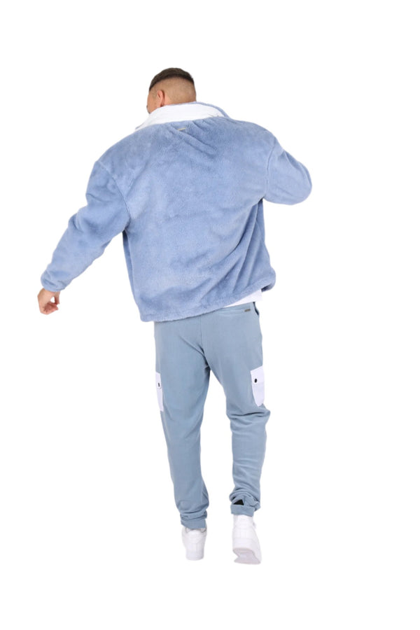 Liquor & Poker Baby Blue Utility Cargo Polar Fleece Joggers