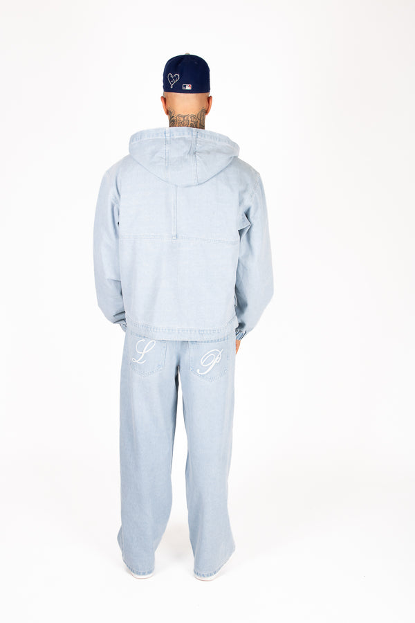 Liquor & Poker Bleach Wash Denim Baggy Carpenter Jeans