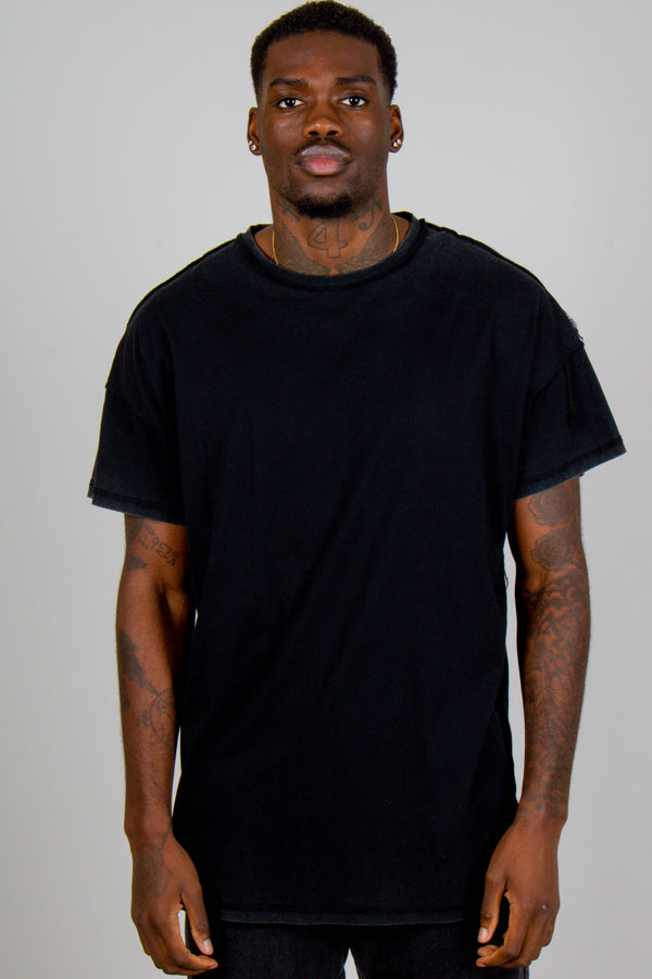 liquor & poker Bowie Vintage Washed Oversized Black T-Shirt