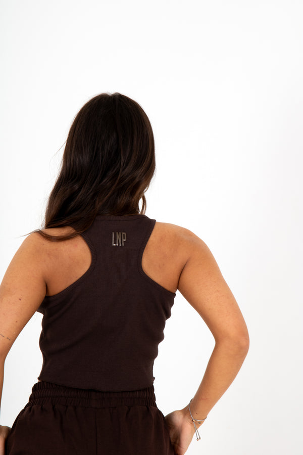 Liquor & Poker Brown Lnp Essential Raw Edge Ribbed Racer