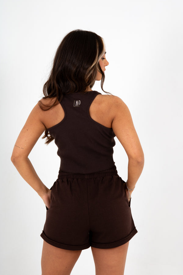 Liquor & Poker Brown Lnp Essential Relaxed Raw Edge Shorts