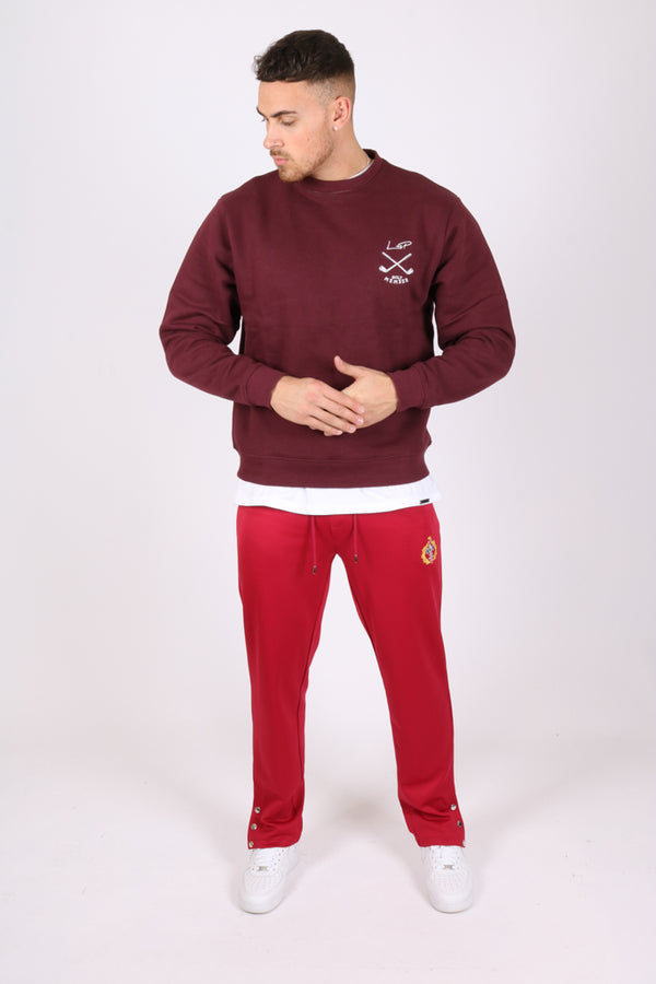 liquor & poker Burgundy Oversized Sweatshirt With Golf Print