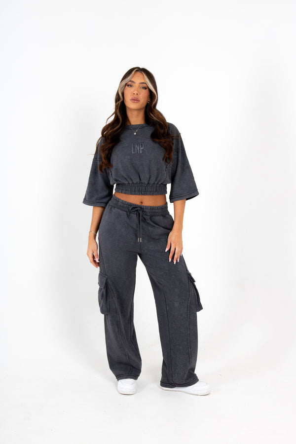 Liquor & Poker Charcoal Lnp Essential Cropped T-Shirt