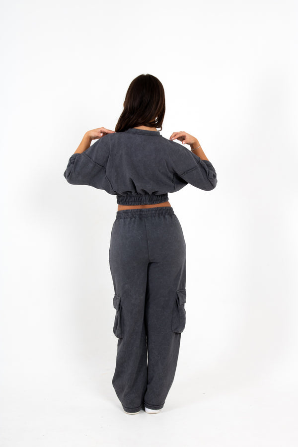 Liquor & Poker Charcoal Lnp Essential Cropped T-Shirt