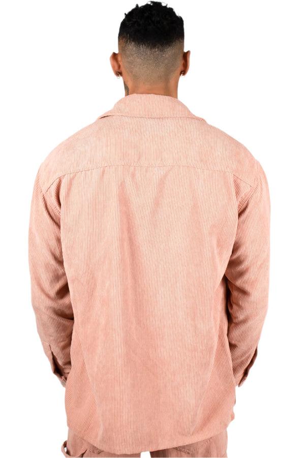 Liquor & Poker Corduroy Utility Cargo Shirt Blush Pink