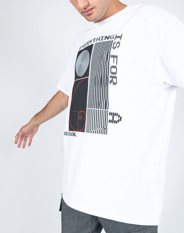 liquor & poker Everything Happens For A Reason' Printed White T-Shirt