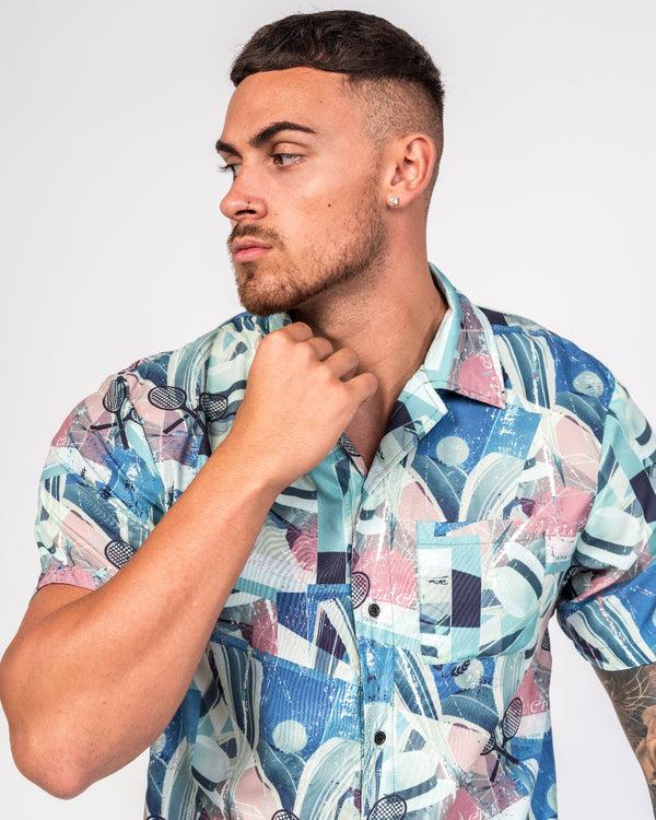 Liquor & Poker Havanna Club Tennis Print Revere Shirt