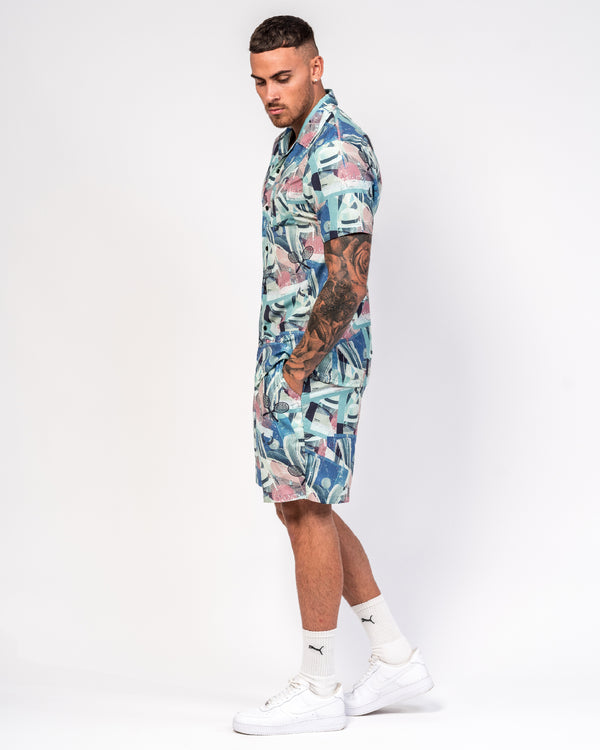 Liquor & Poker Havanna Club Tennis Print Revere Shirt