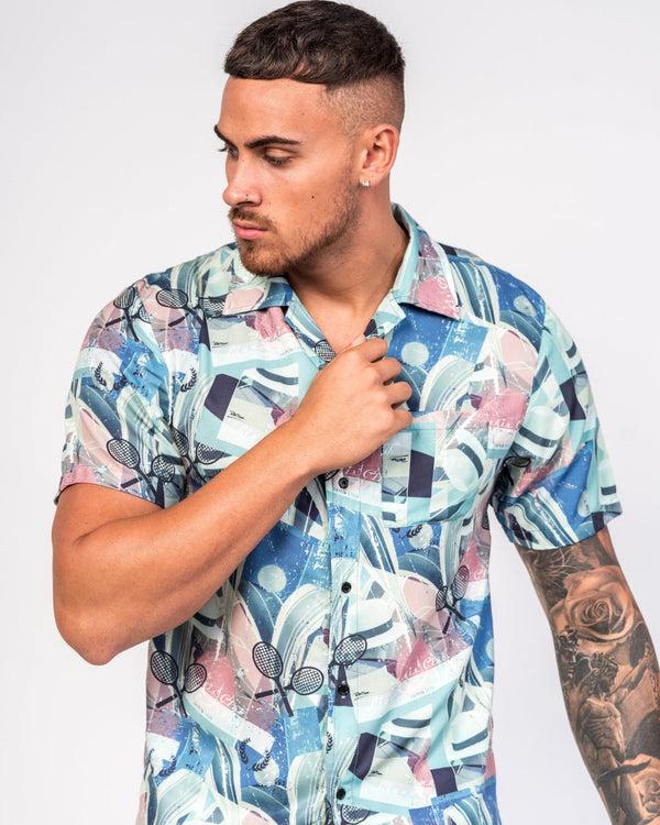 liquor & poker Havanna Club Tennis Print Revere Shirt