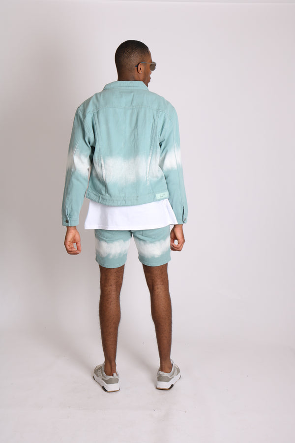 Liquor & Poker Ice Cream Sage Tie Dye Oversized Denim Jacket